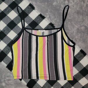 L | Ardene | Vertical Stripe Spaghetti Strap Crop Top